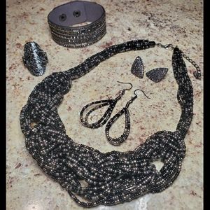 5pc Gunmetal Jewelry Set